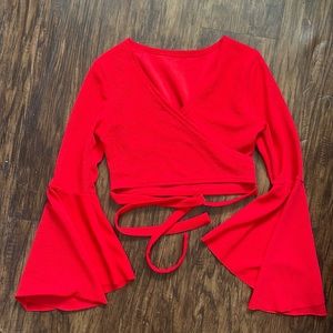 Cropped red top size small